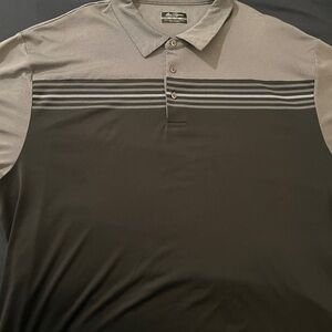 Men's Black and Gray Polo Shirt